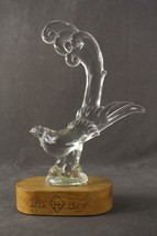 Vintage Glass Heisey Crystal Elegant Animal Asiatic Pheasant Bird Mounted 1957 - £67.95 GBP
