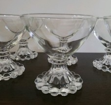 Vintage Anchor Hocking Berwick Boopie 6 Piece Sherbet Clear Glass, Desse... - $50.00