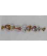 Chico&#39;s Overlapping Hearts Designer Bracelet Magnetic Brass Silver and Pink - $27.41 CAD