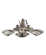 International Decorator  Stainless 18 8 Coffee Pot / Sugar Bowl / Tray S... - $29.23