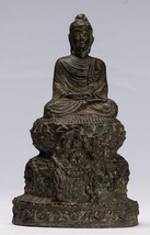 Antico Gandhara Stile Indiano Bronzo Meditazione Statua di Buddha - 21cm/20.3cm - £322.94 GBP