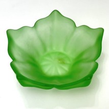 Viking Art Glass 6.5&quot; Lotus Blossom Bowl by Wayne Husted Green Frosted S... - £37.13 GBP