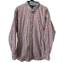 Tommy Hilfiger Mens Casual Shirt XXL Red White Blue Cotton Checks Button... - $11.69