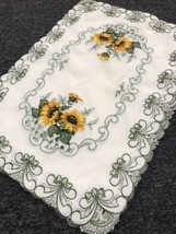 2 Pieces Spring Sunflower Embroidered Placemats Night Stand Coffee End Table Mat - £19.18 GBP