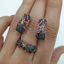 3pcs Fashion Zircon Animals Leaf Shape Jewelry Sets - £11.86 GBP