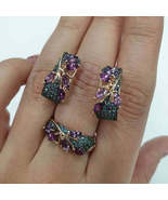 3pcs Fashion Zircon Animals Leaf Shape Jewelry Sets - £11.72 GBP