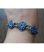 Armenian Sterling Silver Enamel Ethnic Bracelet, Armenian Jewelry - $82.00