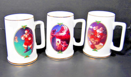 Vintage Christmas Mug Santa Claus 3 Set Coca Cola Collectible Edition Gold Trim - $21.50