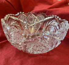 VTG Gorgeous American Brilliant Clear crystal bowl Pinwheel pattern 3.5 x 7 - £66.19 GBP
