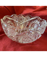 VTG Gorgeous American Brilliant Clear crystal bowl Pinwheel pattern 3.5 x 7 - £67.11 GBP