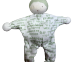 Under the Nile small green hello greetings plush baby doll lovey organic... - $8.31