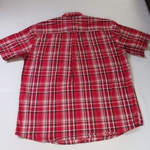 Kings Club Sportswear Men's Red/White Plaid Short Sleeve Button-Down Shirt Sz L image 2