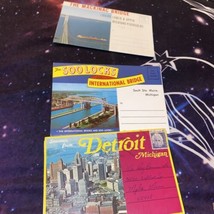 Lot Set Of 3 Vintage Postcard Folders Michigan MI Detroit &amp; Bridges - £3.37 GBP