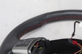 2012-16 Fiat 500 Abarth Steering Wheel RED STITCHING Flat Bottom image 10