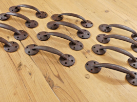 12 Cast Iron Antique Style Barn Handles Gate Pull Shed Door Handles Rust... - $36.99