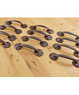 12 Cast Iron Antique Style Barn Handles Gate Pull Shed Door Handles Rust... - $36.99