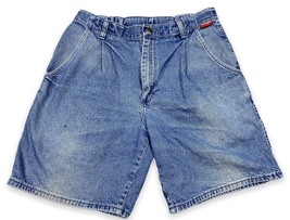 Vtg Wrangler Pleated Blue Jean Men’s Denim Shorts USA Made Distressed Sz 36 - £11.46 GBP