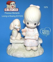 Precious Moments Loving is Sharing E3110/G  Vintage 1979 Figurine - $19.95