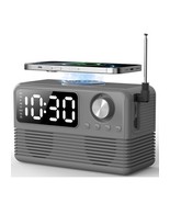 Digital Alarm Clock with Wireless Charging 15w With Bluetooth, TF Card, ... - $370.47 MXN