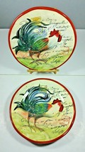 Certified International Le Rooster Susan Winget Salad/Dessert Plate Set ... - $55.99