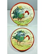 Certified International Le Rooster Susan Winget Salad/Dessert Plate Set ... - £44.70 GBP