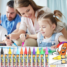 Best Gift For Kids&#39; Diy Craft - Set Of 12 Colors Paint Pens Water Based ... - £25.76 GBP