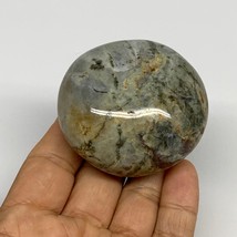 131.7g, 2.2&quot;x2.1&quot;x1.3&quot; Natural Ocean Jasper Palm-Stone Orbicular Jasper, B30774 - £8.24 GBP