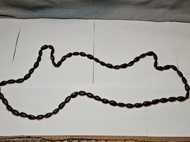 Long Brown Necklace Stone-Like Design, 49&#39;&#39; Length Vintage - €8,62 EUR
