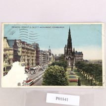 Princes Street Scott Monument Edinburgh Scotland 1950s Postcard 1955 - $6.88