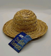 Creative Elements Doll Straw Hat 6&quot; Wide for Dolls - 3&quot; Head Space - $8.90