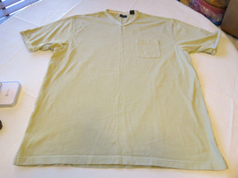 Mens IZOD cotton v neck pocket t shirt short sleeve light green XL xlarg... - $15.43