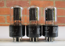 RCA 6SN7GTB Vacuum Tubes Lot of 3 Offset Black Plate TV-7 Tested @ NOS - $59.75