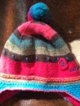 Pre-owned CATIMINI Angora Blend Toddler Multicolor Ski Hat Pom Pom Detail SZ T3 - £23.27 GBP