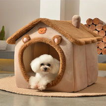 Dog House Kennel Pet Dog Cat Bed for Small Dogs Winter Warm Plush Cat Be... - £46.39 GBP