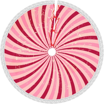 Red and Pink Spiral Christmas Tree Skirt Gorgeous Edge Tassel Lace for 3... - €27,35 EUR