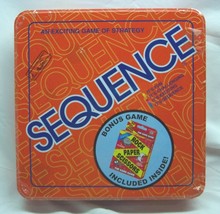 SEQUENCE GAME in TIN w/ Rock Paper Scissors Bonus Game BRAND NEW in Shri... - £15.64 GBP