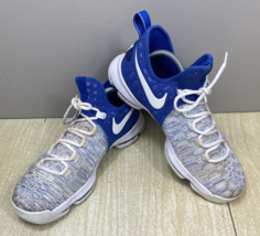 Nike  843392-411 Zoom KD 9 Basketball Shoes Men&#39;s Sz 9 White Blue Sneakers - $35.53