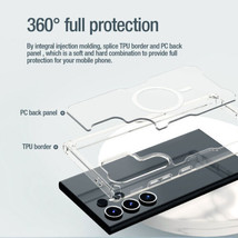 For Samsung Galaxy S24 Ultra Hard back hard Silicon Clear Magnetic Case - £41.18 GBP
