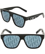 CHRISTIAN DIOR Black Blue Mirror Oblique Print B23 S3I Sunglass DM40080I... - $648.45