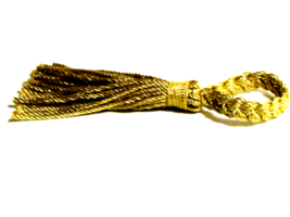 TASSEL 8.5" long gold braided loop 3.5" tassel 5" Curtain Tie back (sew ... - $5.40