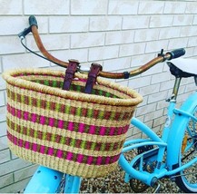 African handmade bolga basket bike,bolga basket, shipping basket, Africa... - £73.53 GBP