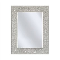 Rectangle Bathroom Vanity Mirror with Mosaic Crystal Floral Motif Border - $454.99