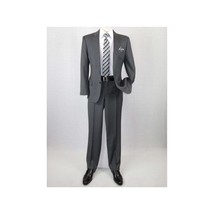 Men's Wool Cashmere Sharkskin Suit Giorgio Cosani Two Button 901 Charcoal Gray image 2