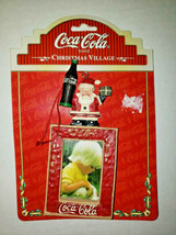 1997 Coca Cola Christmas Village by Adler Picture Frame Santa Ornament U72 - £6.25 GBP