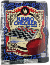 Jumbo Checker Rug Board Game Play Set, 3In 24 Checkers Pieces, New - $12.65
