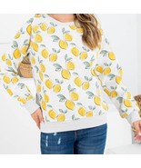 Lemon Print Crewneck Long Sleeve Sweatshirt XL - $52.80 CAD