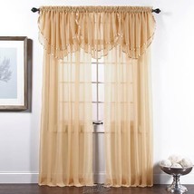 Style Master Elegance Valances Voile Window Sheer Treatments Bisque 60&quot;WX84&quot;L - $9.49