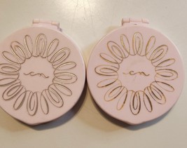 Vintage Cara Nome Compact Mirror Pink set of two plastic round - $726.45 MXN