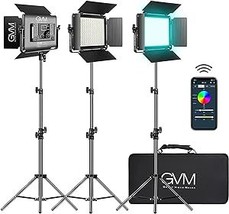 Gvm Rgb Led Video Light With Bluetooth Control, 880Rs 60W Photography Lighting K - £492.84 GBP