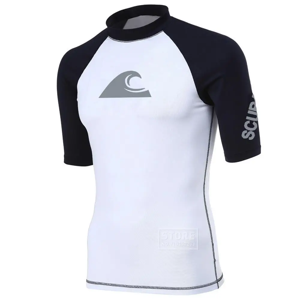 Sporting Swimming T-shirt Swimsuit Men UV Protection Beach Rash Guard Swimwear D - £41.56 GBP